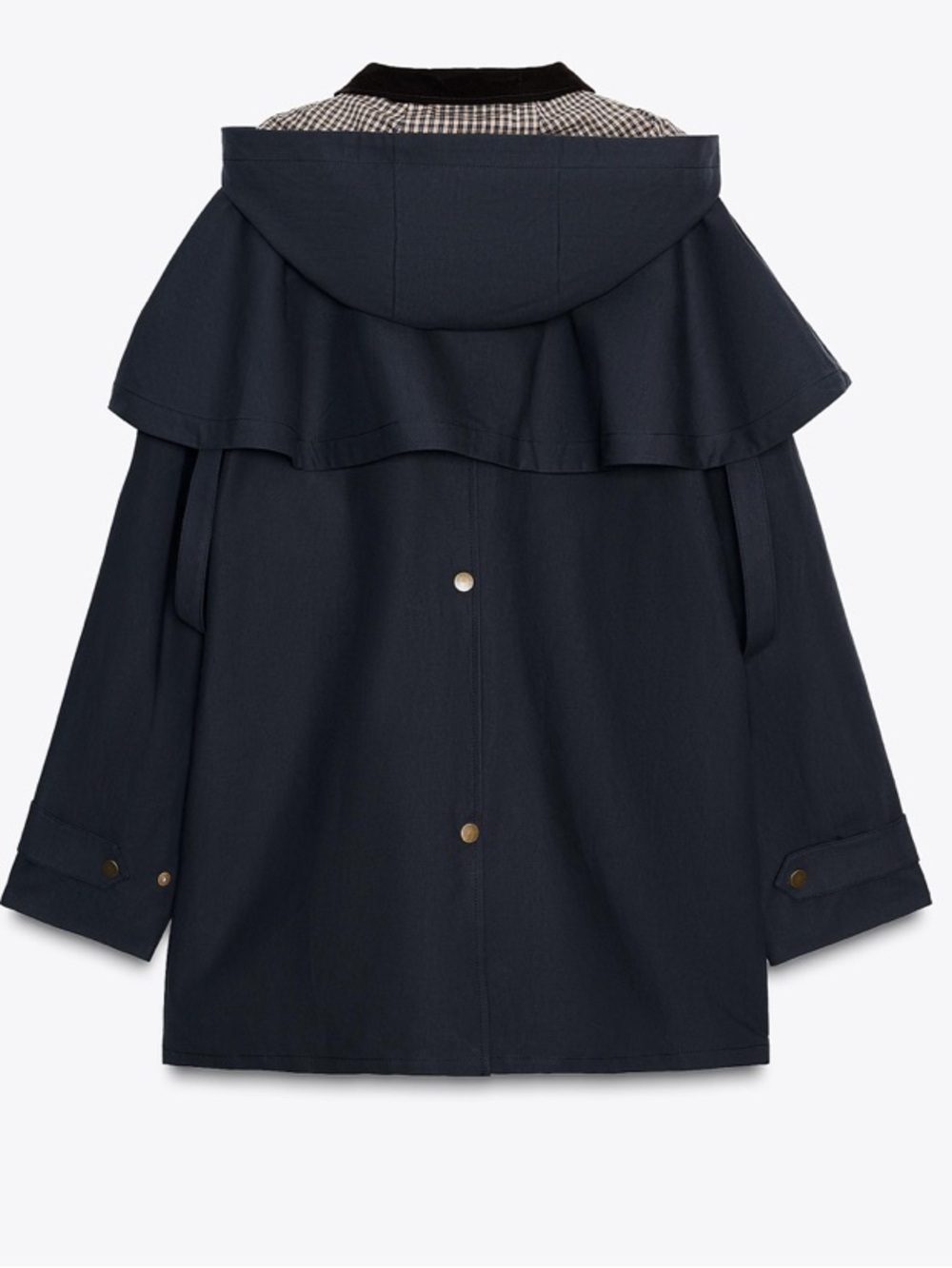 ZARA ZW Collection Viral Hooded Jacket Coat Trench Navy Size S SOLD OUT $179 - Picture 6 of 14
